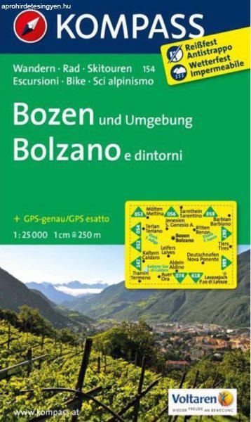 WK 154 - Bozen /Bolzano és környéke turistatérkép - KOMPASS