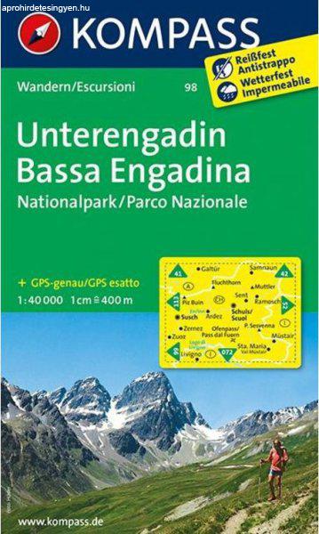 WK 98 - Unterengadin - Bassa Engadina - Nationalpark - Parco Nazionale
turistatérkép - KOMPASS
