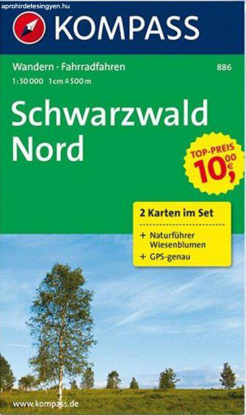 WK 886 - Schwarzwald Nord 2 részes turistatérkép - KOMPASS