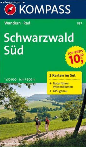 WK 887 - Schwarzwald Süd 2 részes turistatérkép - KOMPASS