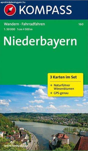 WK 160 - Niederbayern 3 részes turistatérkép - KOMPASS