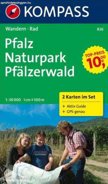 WK 826 - Pfalz - Naturpark Pfälzerwald 2 részes turistatérkép - KOMPASS