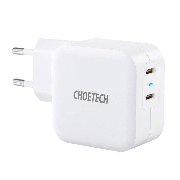 Choetech PD6009 2x USB-C 20W hálózati töltő (fehér)