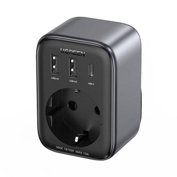 Utazási adapter EU-USB csatlakozó UGREEN CD314 2xUSB-A, 1xUSB-C