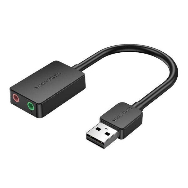 Külső USB 2.0 hangkártya Vention CDYB0 2 portos 0,15m.