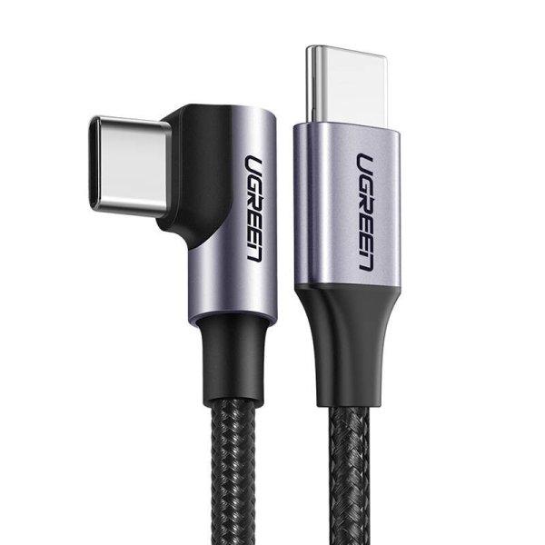 USB-C – USB-C Ugreen US255 kábel, 3 m, 60 W, ferde (fekete)