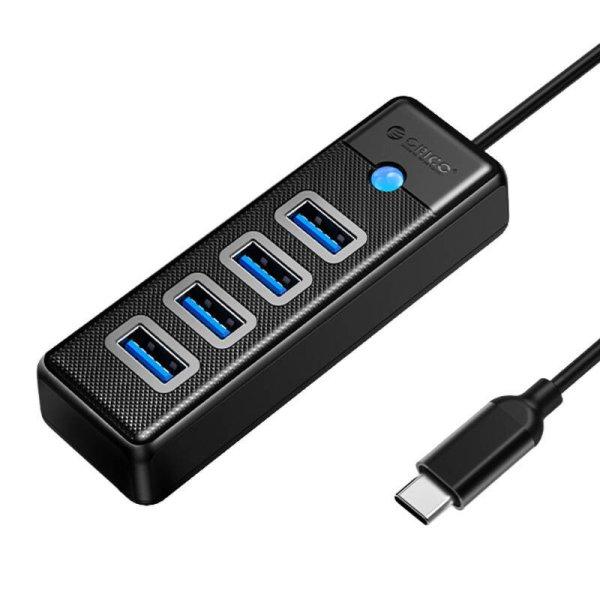 Orico PW4U USB-C – 4x USB 3.0 hub adapter (fekete)