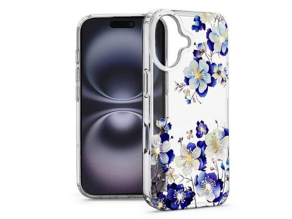 Haffner IMD Floral szilikon tok - Apple iPhone 16 - átlátszó