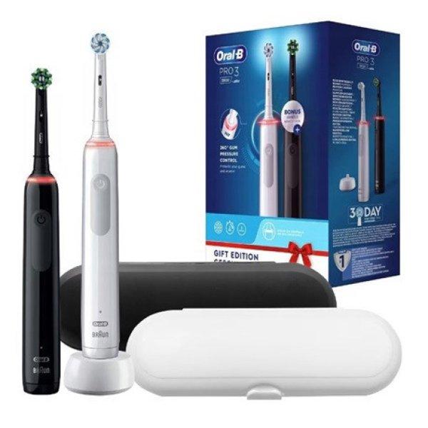 Oral-b PRO 3900 DUO WHITE/BLACK elektromos fogkefe