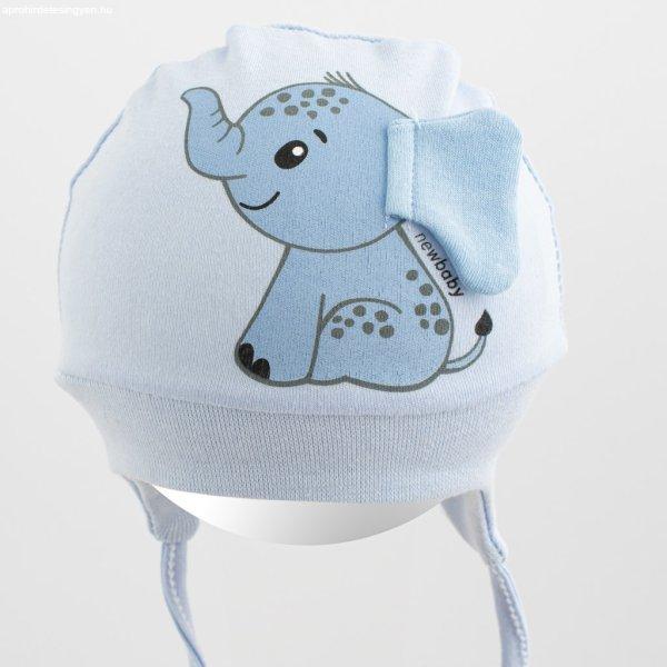 Pamut baba sapka New Baby Happy Elephant blue