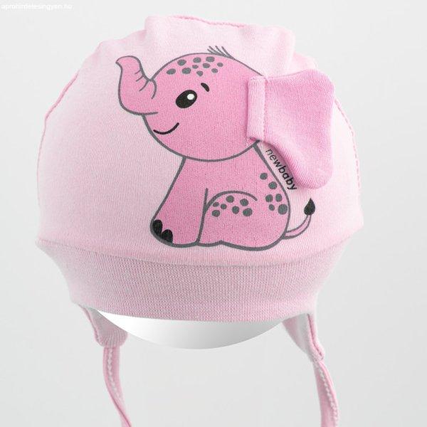 Pamut baba sapka New Baby Happy Elephant pink