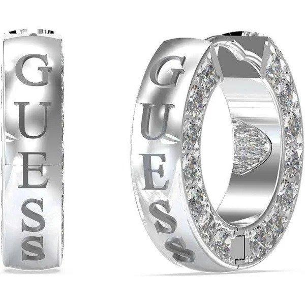 Guess Divatos acél karika fülbevaló kristályokkal Circle
Lights JUBE03160JWRHT/U