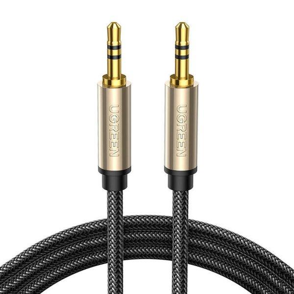 AUX mini jack 3,5 mm-es Ugreen AV125 kábel, aranyozott, 3 m (szürke)