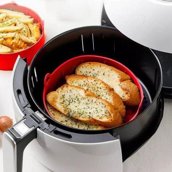 Szilikon sütőedény Air Fryer-hez, sütőforma meleglevegős fritőzhöz,
sütéshez, fagyasztáshoz, 19 cm