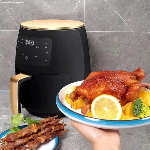 Air Fryer, olaj nélküli fritőz, meleglevegős sütő digitális kijelzővel -
6 l