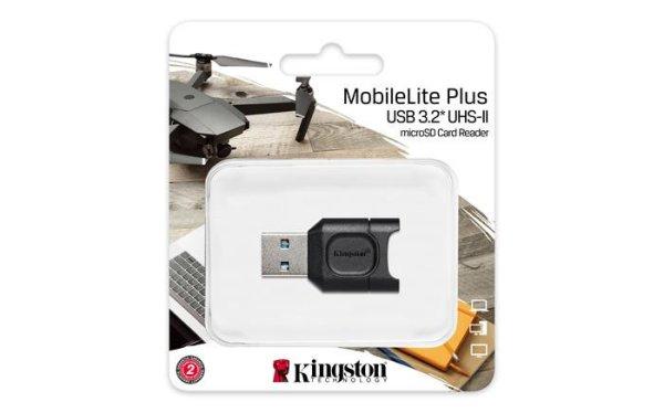 Kártyaolvasó, microSD kártyához, USB 3.2 Gen 1, KINGSTON "MobileLite
Plus"