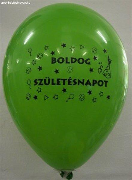 Léggömb, 26 cm, két oldalon nyomott "Boldog születésnapot",
vegyes szín