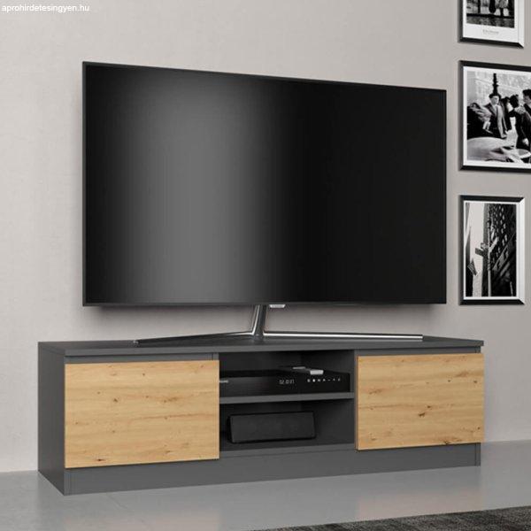 Riano MIX RTV120 TV állvány, 120x36x40 cm, antracit-tölgy