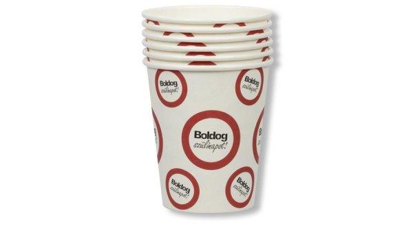 Boldog szülinapot feliratos tábla papírpohár 250 ml 6 db