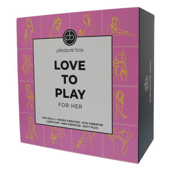 Pleasure Box Love to Play - vibrátor szett - 6 részes (pink-lila)