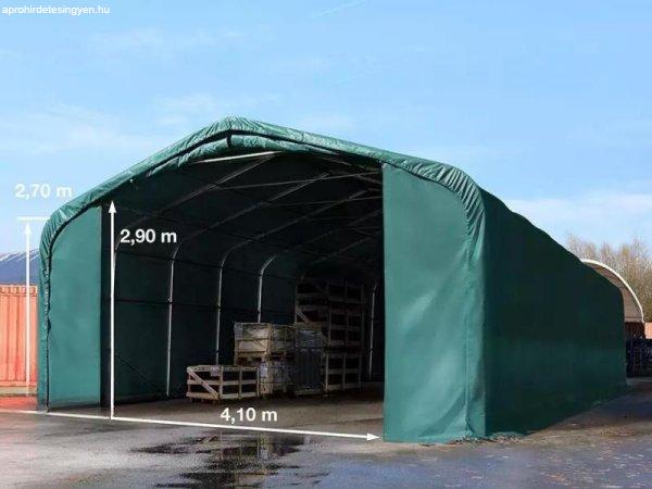 Professzionális raktársátor, ponyvagarázs 6x24 m kapu mérete 4,1x2,9 m m,
ponyva PVC  zöld