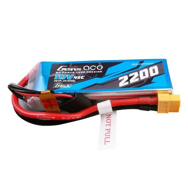 Gens Ace G-Tech 2200mAh 11.1V 45C 3S1P Akkumulátor val XT60 Plug