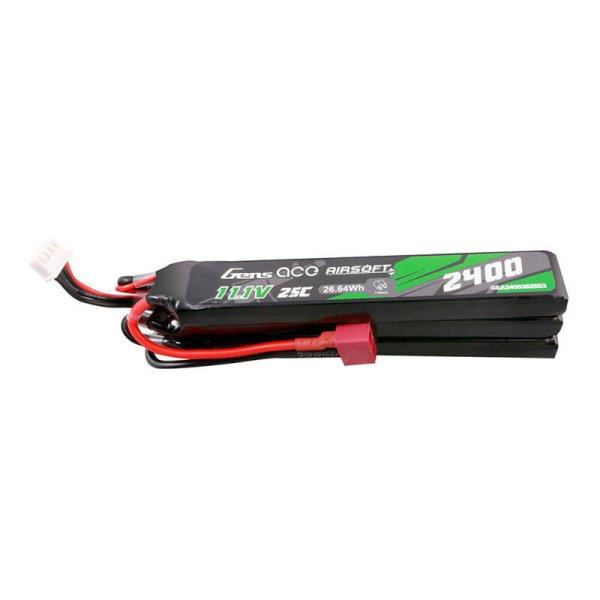 Gens ace 25C 2400mAh 3S2P 11.1V NUNCHUCK 3X Airsoft Gun Lipo Akkumulátor val
Deans(T) Plug