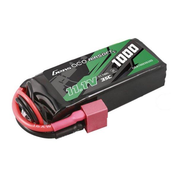 Gens ace 35C 1000mAh 3S1P 11.1V Airsoft Gun Lipo Akkumulátor val T Plug