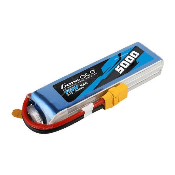 Gens ace 5000mAh 11.1V 45C 3S1P lipo battery val XT90 Plug