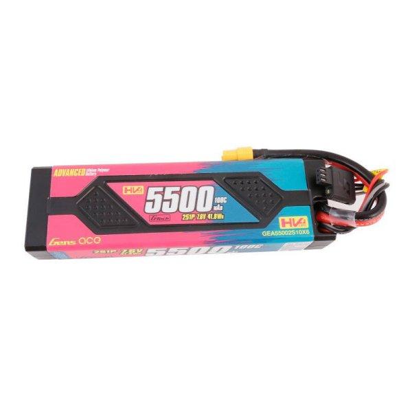 Gens ace Advanced 5500mAh 7.6V 100C 2S1P HardCase Lipo Akkumulátor Pack val
XT60