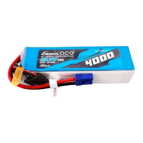 Gens ace G-Tech 4000mAh 22.2V 45C 6S1P Lipo Akkumulátor Pack val EC5 plug