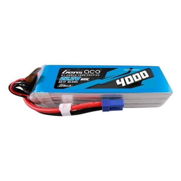 Gens ace G-Tech 4000mAh 22.2V 60C 6S1P Lipo Akkumulátor Pack val EC5 Plug