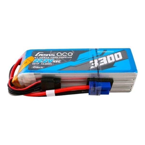 Gens ace G-Tech 3300 mAh 22,2 V 45C 6S1P Lipo akkumulátor EC5 dugós
csatlakozóval