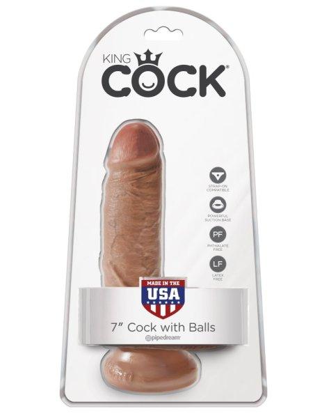 7" Cock with Balls Tan