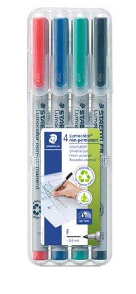 Alkoholmentes marker készlet, OHP, 0,6 mm, STAEDTLER "Lumocolor® 316
F", 4 különböző szín