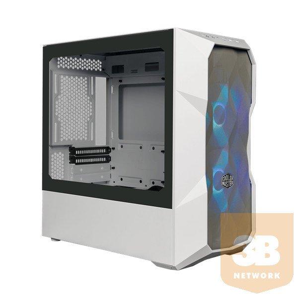 COOLER MASTER Ház Micro ATX MasterBox TD300 MESH Tápegység nélkül,
Üvegfalú, Fehér