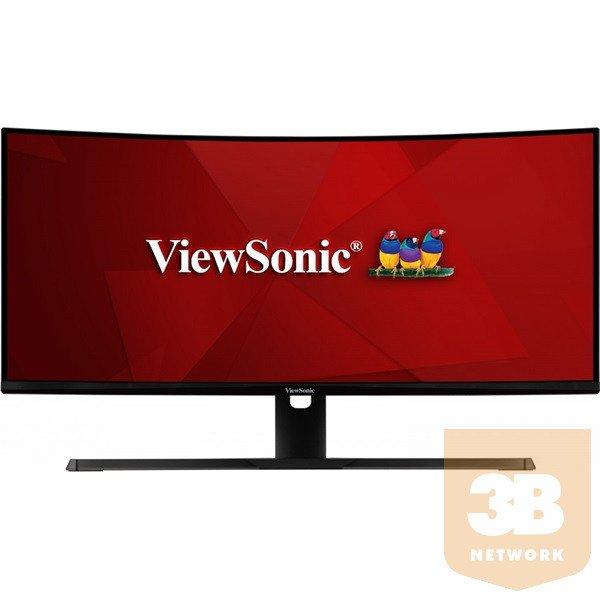 ViewSonic Monitor 34" - VX3418-2KPC (VA, 21:9, 3440x1440, 1ms, 300cd/m2,
144Hz, HDMI, DP, VESA, SPK, fekete, ívelt)