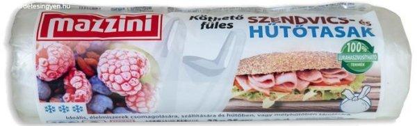 Hűtő- és uzsonnástasak, köthető füles, 3 l, MAZZINI, átlátszó