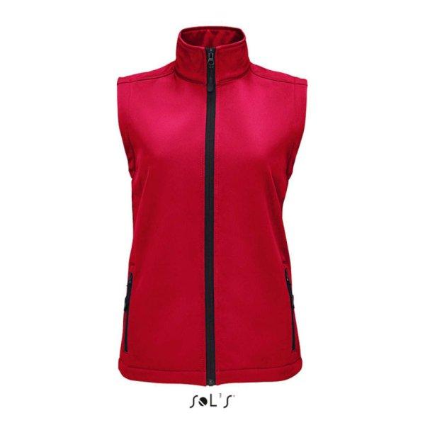 Női RACE cipzáras softshell mellény, SOL'S SO02888, Pepper Red-2XL