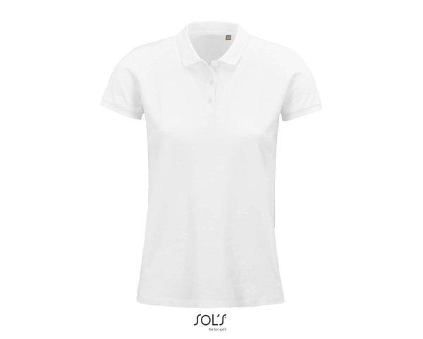 Női PLANET organikus rövid ujjú galléros póló, SOL'S SO03575,
White-3XL