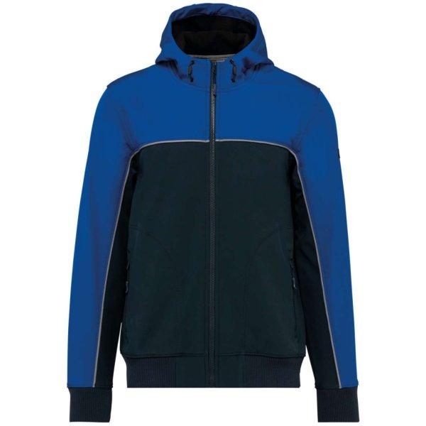 WK450 kétszínű három rétegű, kapucnis softshell dzseki Designed To Work,
Navy/Royal Blue-2XL