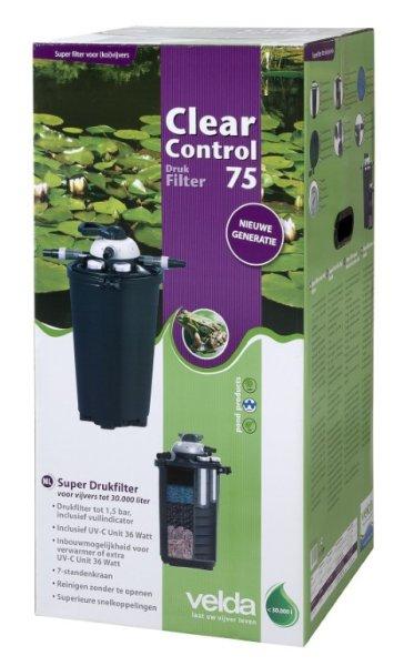 Clear Control 75 nyomás alatti szűrőszett (CC75+UV-C36W+ HS 8 000 pumpa), 30
m3 vízhez