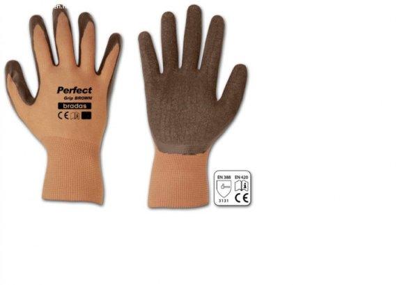 RWPGBR8 Kesztyű PERFECT GRIP BROWN latex 8"