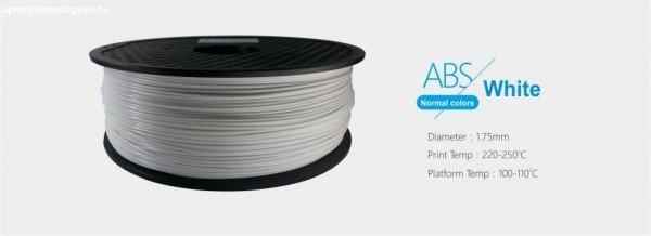 3D FILAMENT 1,75mm ABS Fehér (1kg-os tekercs)