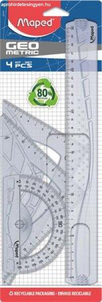 Vonalzókészlet, műanyag, 4 darabos, MAPED "Geometric"