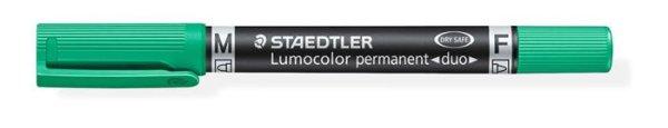 Alkoholos marker, 0,6/1,5 mm, kúpos, kétvégű, STAEDTLER "Lumocolor®
duo 348", zöld