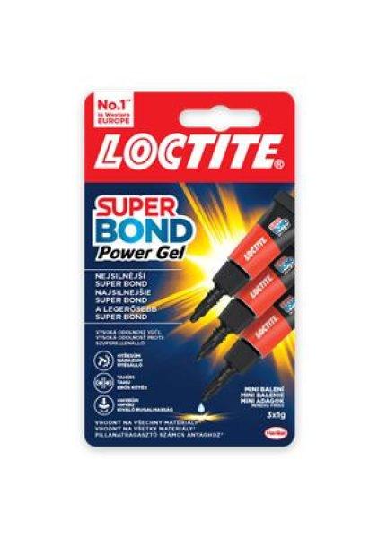 Pillanatragasztó gél, 3 x 1 g, HENKEL "Loctite Super Bond POWER Gél Mini
Trio"