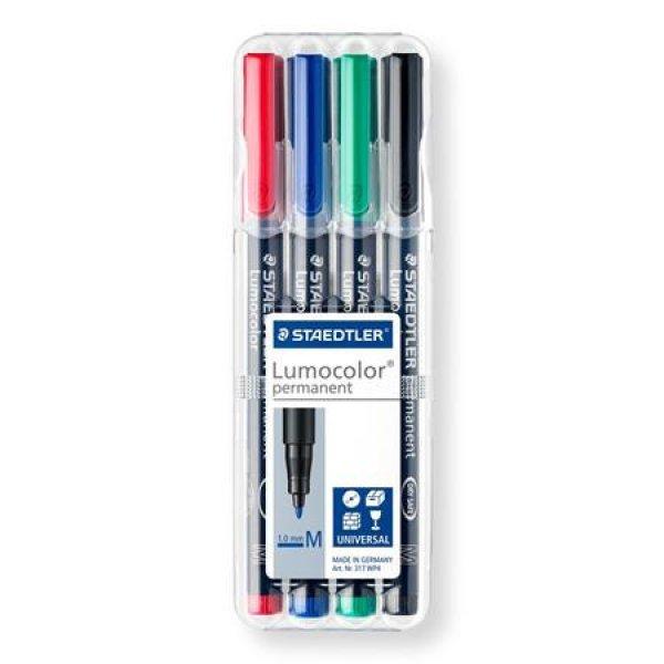 Alkoholos marker készlet, OHP, 1 mm, STAEDTLER "Lumocolor® 317 M", 4
különböző szín