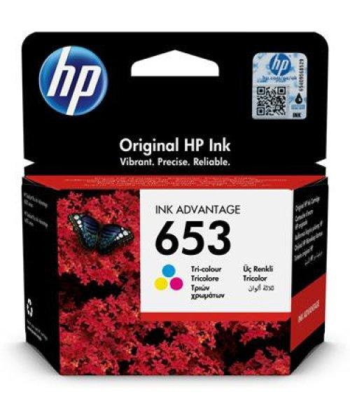 3YM74AE Tintapatron DeskJet Plus Ink Advantage 6075 All-in-One nyomtatóhoz, HP
653, c+m+y, 200 oldal