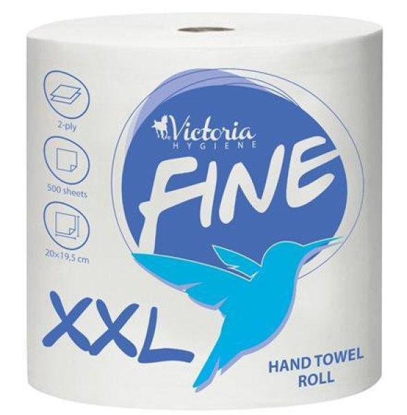 Kéztörlő, tekercses, 2 rétegű, 500 lap, VICTORIA HYGIENE, "Fine
XXL"